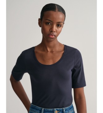 Gant T-shirt com decote redondo em azul marinho