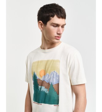 Gant T-shirt imprim d'un paysage blanc