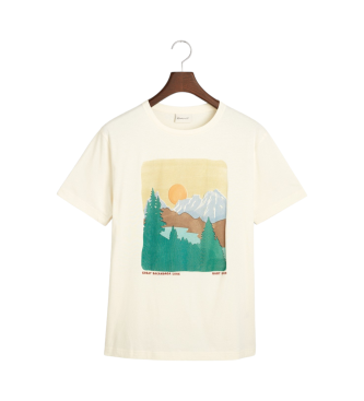 Gant T-shirt med hvidt landskabstryk