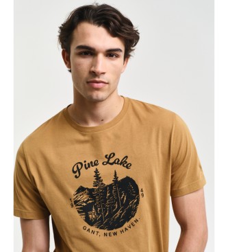 Gant Camiseta con estampado diseo de paisaje biege