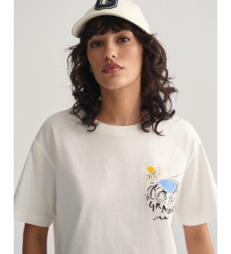 Gant T-shirt com estampado Grande Mare branco