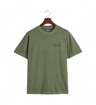 Gant T-shirt con stampa grafica verde sbiadita