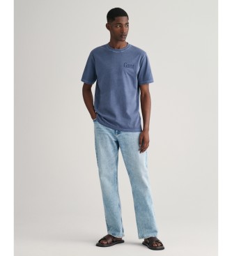 Gant T-shirt con stampa grafica blu sbiadita