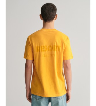Gant T-shirt con stampa grafica gialla sbiadita