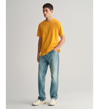 Gant T-shirt med grafisk print Solbleget gul