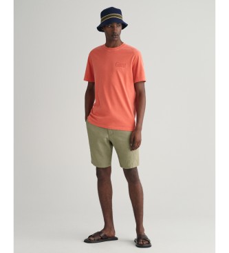 Gant T-shirt z nadrukiem graficznym Sunfaded pomarańczowy