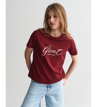 Gant T-shirt med rdbrun pskrift