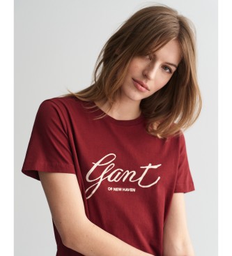 Gant T-shirt med rdbrun pskrift