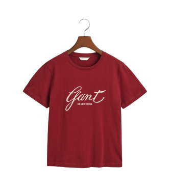 Gant T-shirt med rdbrun pskrift