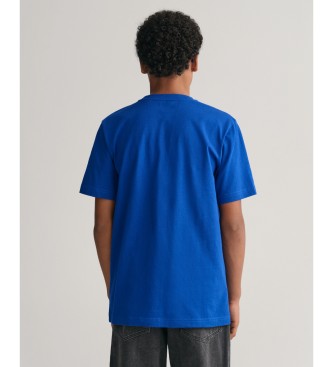 Gant Kontrastna majica s ščitom modra
