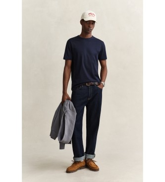 Gant T-shirt in cotone pima blu navy
