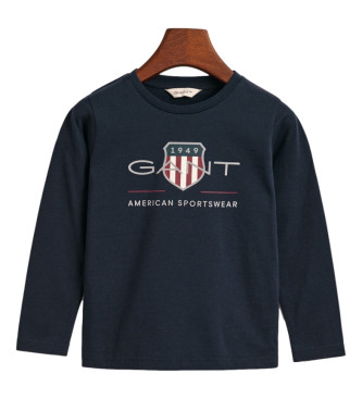 Gant Archive Shield Kids granatowa koszulka z długim rękawem