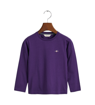 Gant T-shirt a maniche lunghe con scudo viola