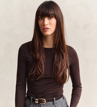 Gant Brun långärmad t-shirt