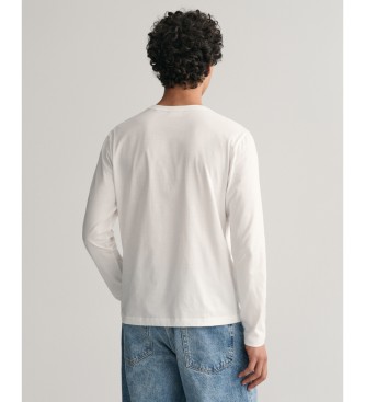 Gant T-shirt bianca con scudo d'archivio medio