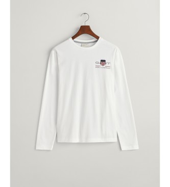 Gant T-shirt bianca con scudo d'archivio medio