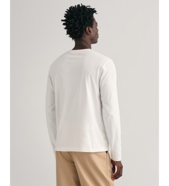 Gant T-shirt a maniche lunghe con scudo bianco