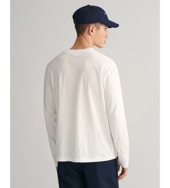 Gant Koszulka z długim rękawem Tonal Shield biała