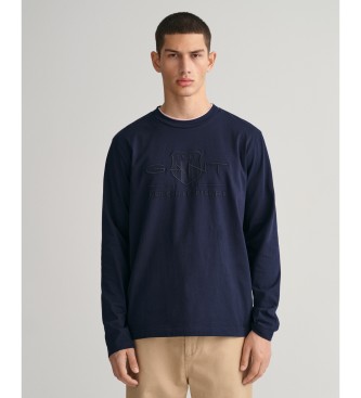 Gant Tonal Shield Navy majica z dolgimi rokavi