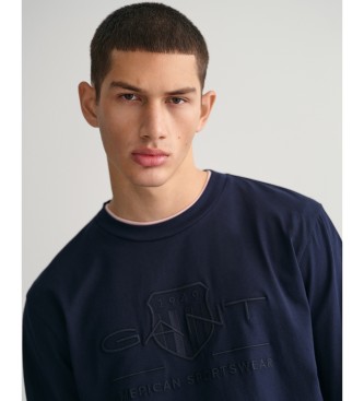 Gant Langrmeliges T-Shirt Tonal Shield navy