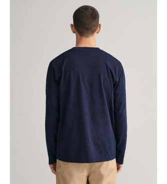 Gant T-Shirt de manga comprida Tonal Shield Navy