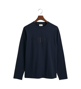 Gant T-Shirt de manga comprida Tonal Shield Navy