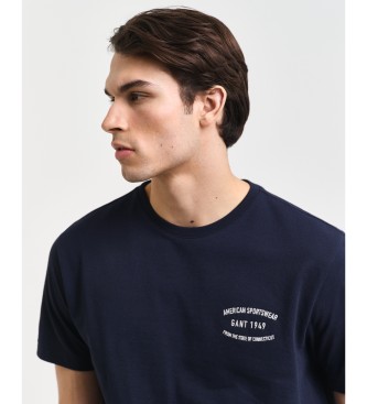 Gant T-shirt in piqu met klein marineborduursel