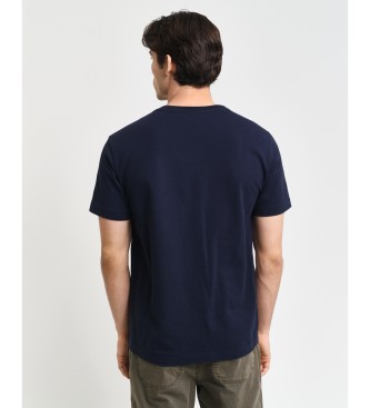 Gant T-shirt i pik med litet marinbl broderi