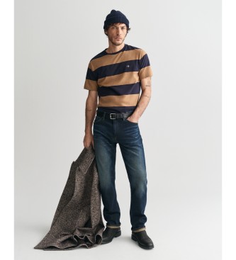 Gant Wide Striped T-Shirt brown, navy