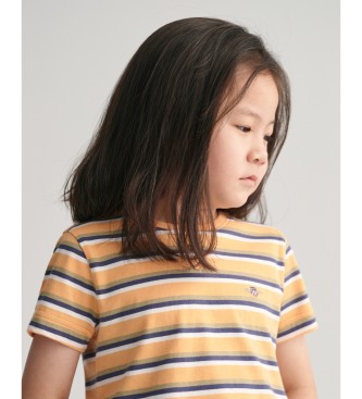 Gant T-shirt a righe con scudo giallo