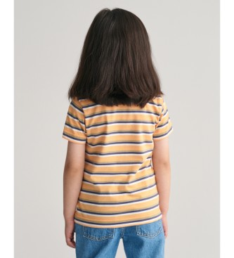 Gant T-shirt a righe con scudo giallo