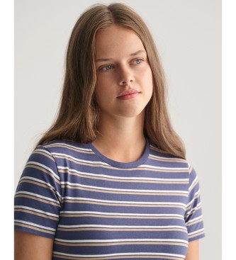 Gant T-shirt s riscas azul-marinho