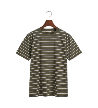 Gant T-shirt verde s riscas para adolescentes