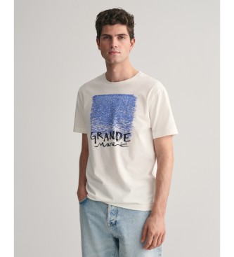 Gant T-shirt blanc imprim