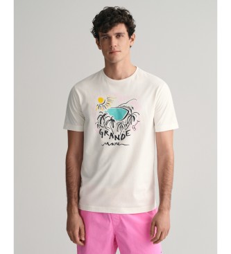 Gant T-shirt branca estampada