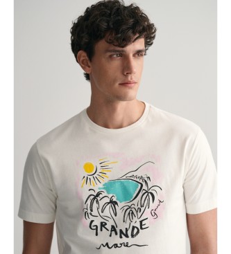 Gant T-shirt stampata bianca