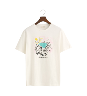 Gant T-shirt branca estampada