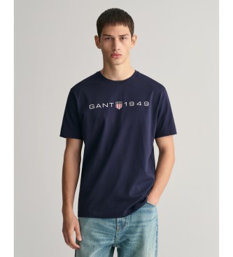 Gant Graphic T-shirt med marinbl tryck