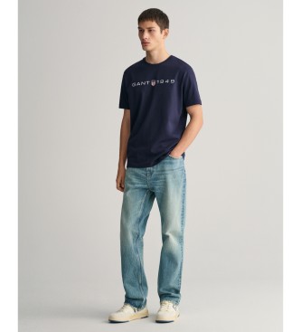 Gant T-shirt con stampa grafica blu scuro