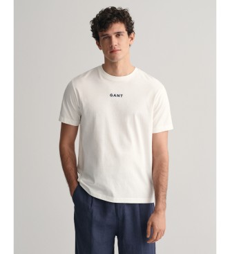 Gant T-shirt bianca con logo piccolo a contrasto