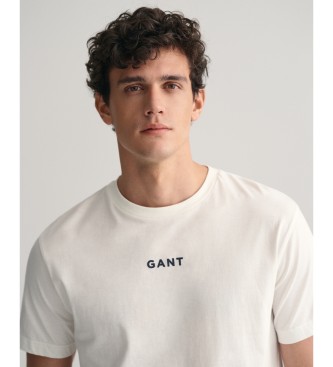 Gant T-shirt com logtipo pequeno em branco contrastante