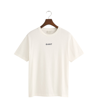 Gant T-shirt avec petit logo en blanc contrast