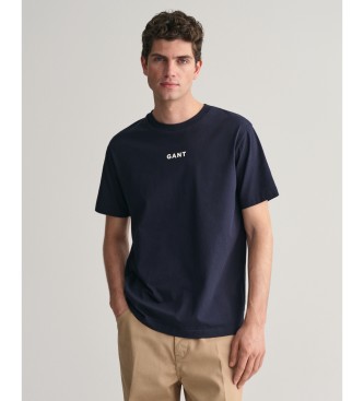 Gant T-shirt small logo in navy contrast