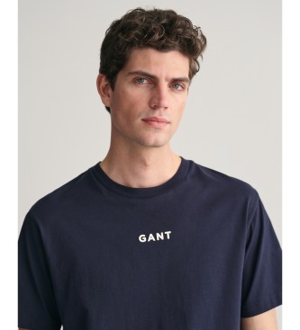 Gant T-shirt con logo piccolo in contrasto blu scuro