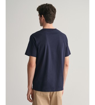 Gant T-shirt petit logo en marine contraste