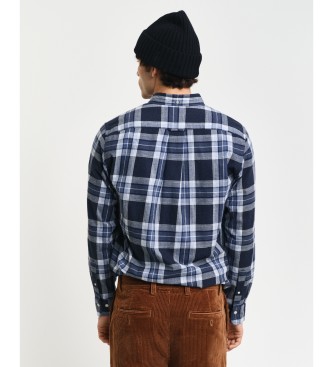 Gant Majica Regular Fit Plaid Plaid Marbled Navy