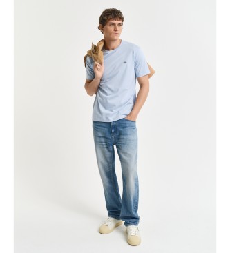 Gant T-shirt blu a vestibilità regolare con scudo
