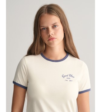 Gant Script grafisch T-shirt wit