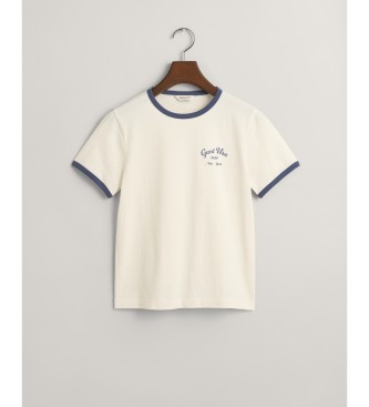 Gant Script grafisch T-shirt wit