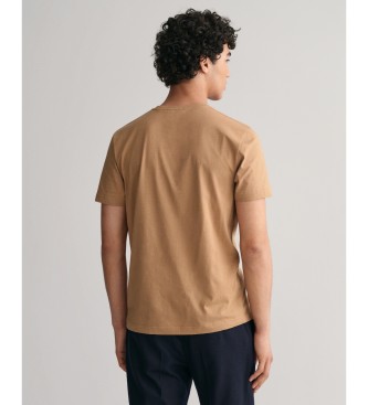 Gant Braunes Schild-T-Shirt